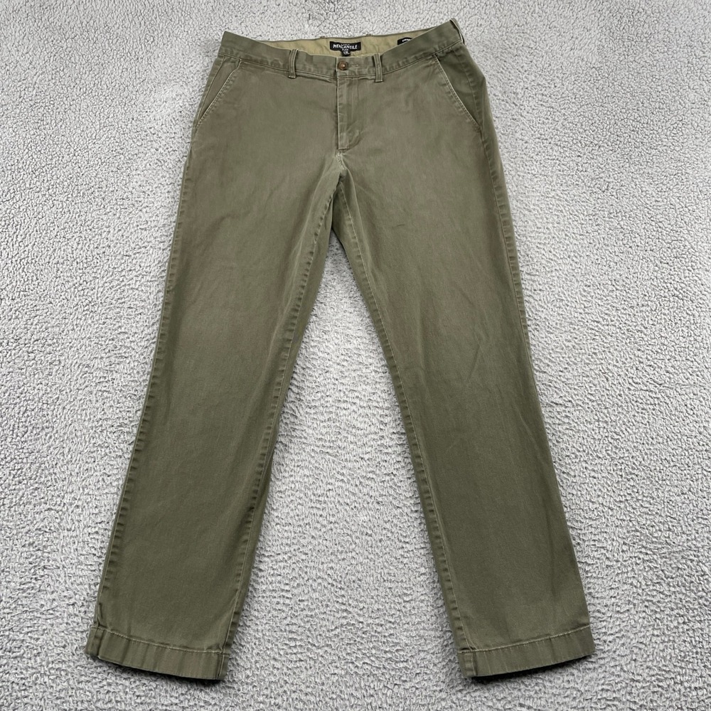 J. Crew Pants Mens‎ 34x32 Green Mercantile Flex Straight Chino Casual Cotton